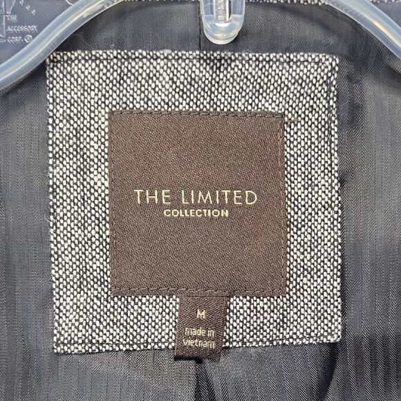 The Limited Gray Brown Wool Ruffle Collar Belted Blazer Jacket - Size Medium - Picture 2 of 13